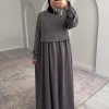 Layra Büzgülü Elbise - Kül
