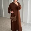 Bella Pelerinli Tam Boy Takım - Acı Kahve