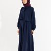 Perla Düğmeli Ferace - Lacivert