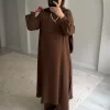 Eva Önü Detaylı Tam Boy Takım - Acı Kahve