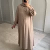 Helen Nervürlü Pamuk Tam Boy Takım - Taş